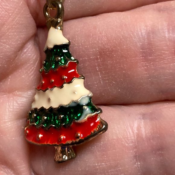 Vintage Enamel Christmas Tree Necklace - Picture 7 of 11